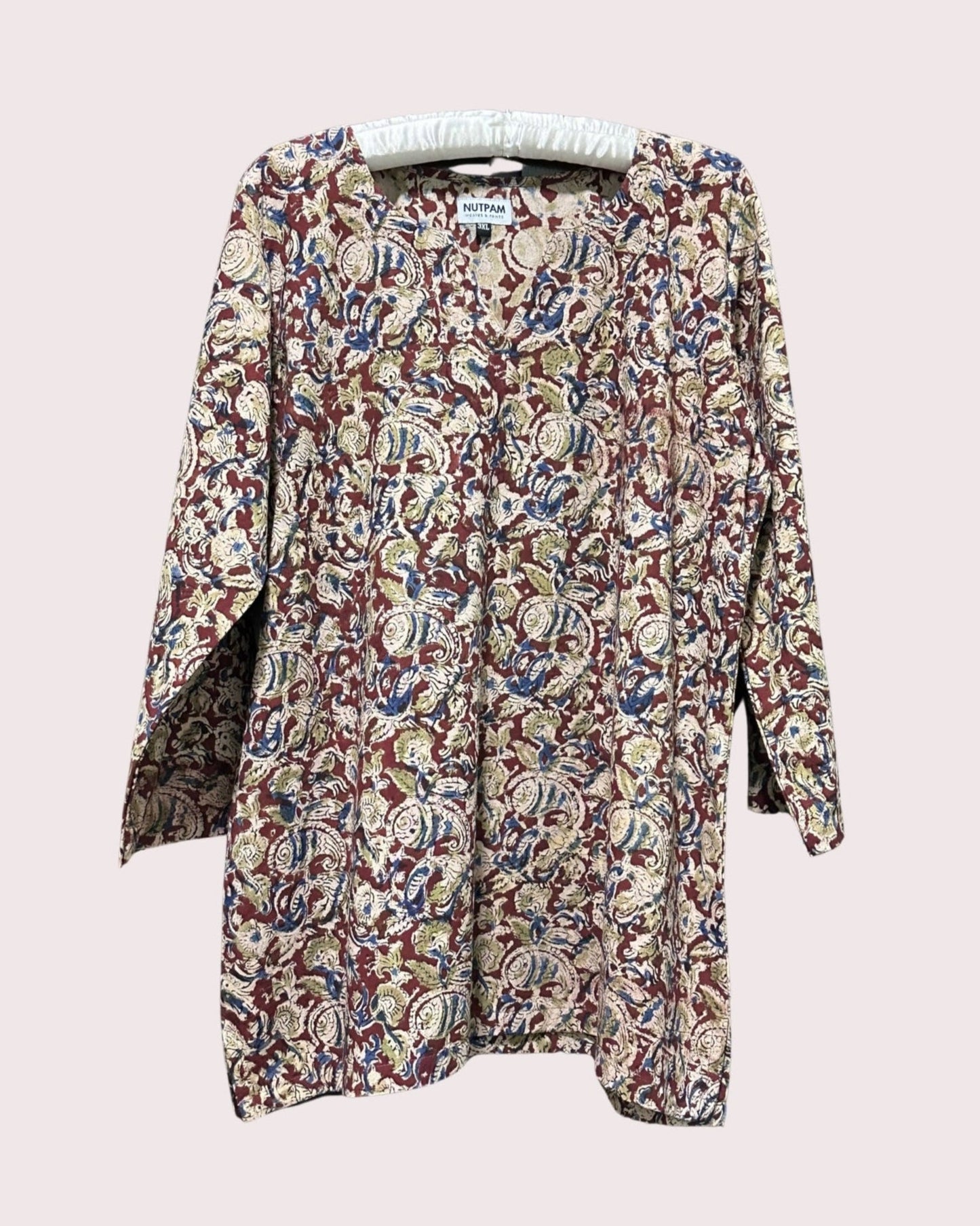 Women's Cotton Kurta (3XL) - Green Blue Conch