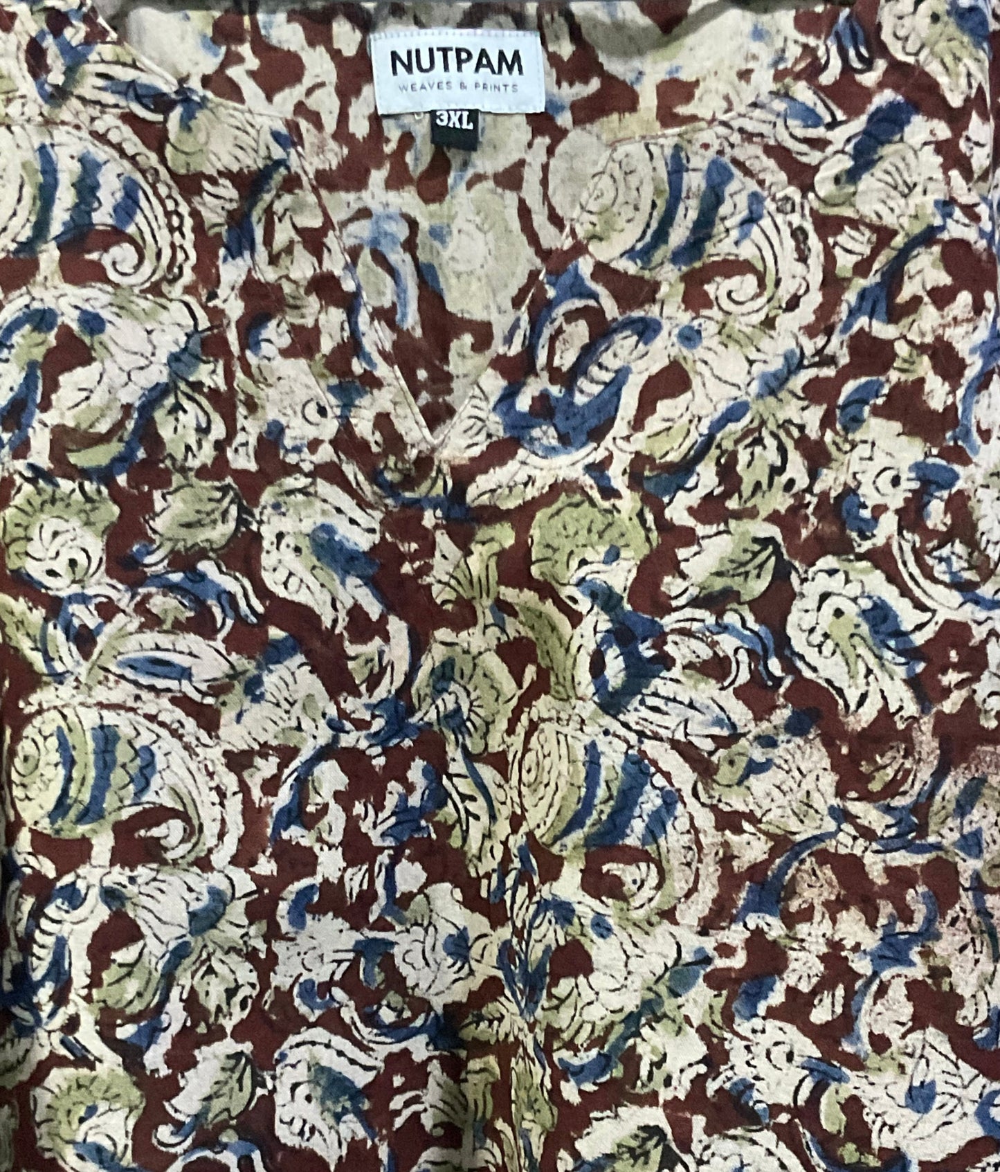 Women's Cotton Kurta (3XL) - Green Blue Conch